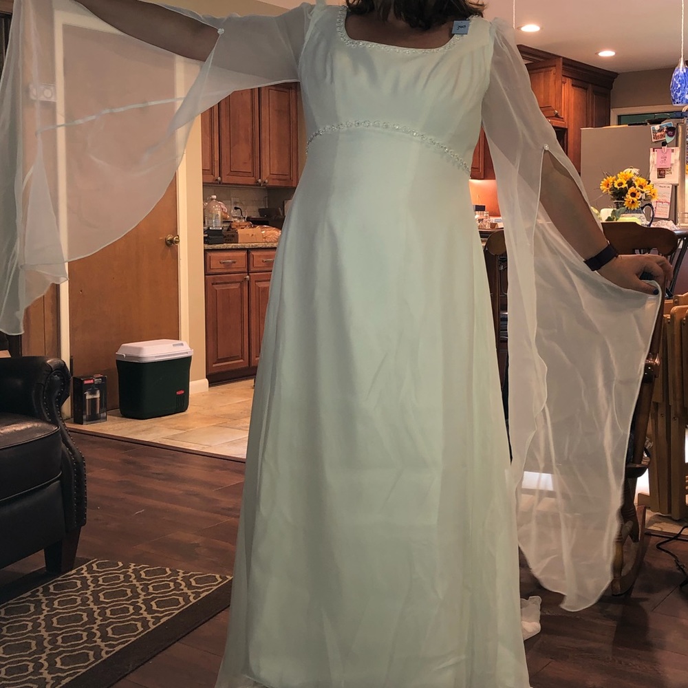 70s style wedding dress